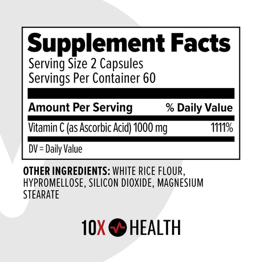 Botella 10X Health Vitamina C alta potencia 1000mg