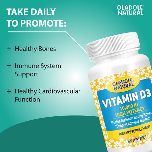 Botella de 120 cápsulas vitamina D3 Oladole Natural
