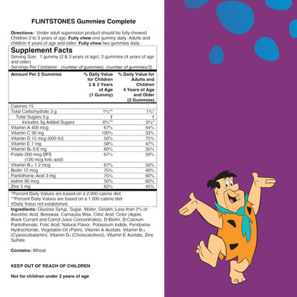 Botella con 180 gomitas multivitamínicas Flintstones para niños