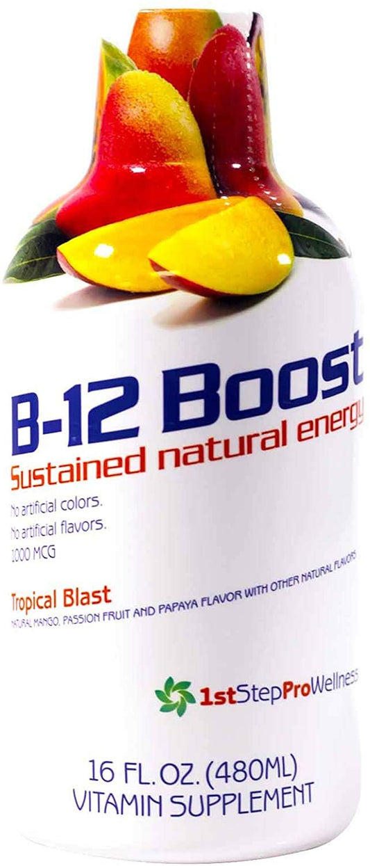 Botella 1st Step líquido B-12 sabor Tropical Blast 16 onzas