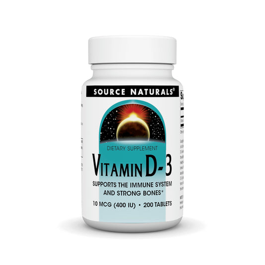 Botella de 200 tabletas vitamina d3 400 ui source naturals