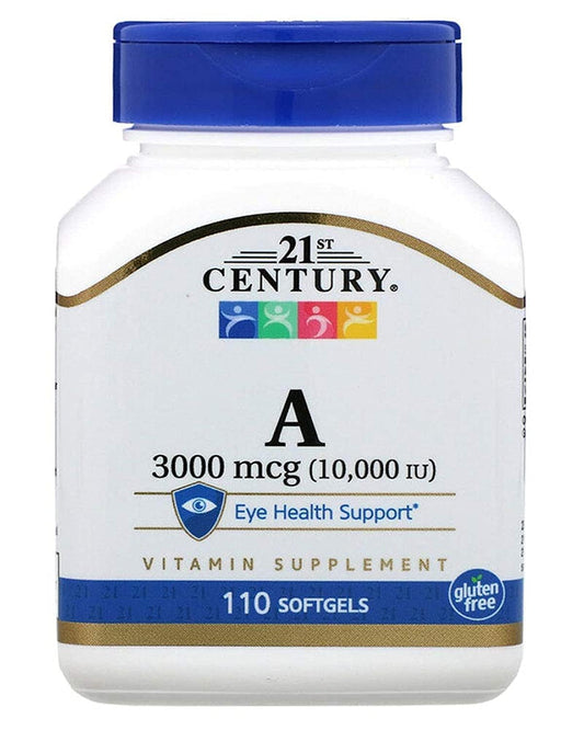 Botella 21st Century vitamina A 10,000iu 110 cápsulas