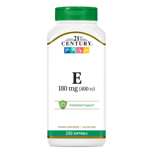 Botella 21st Century vitamina E 400 UI 250 cápsulas blandas