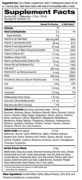 Botella de 32 oz de Elevatic multivitamina líquida