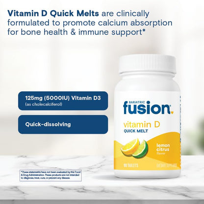 Botella de 90 tabletas Bariatric Fusion vitamina D3 masticable