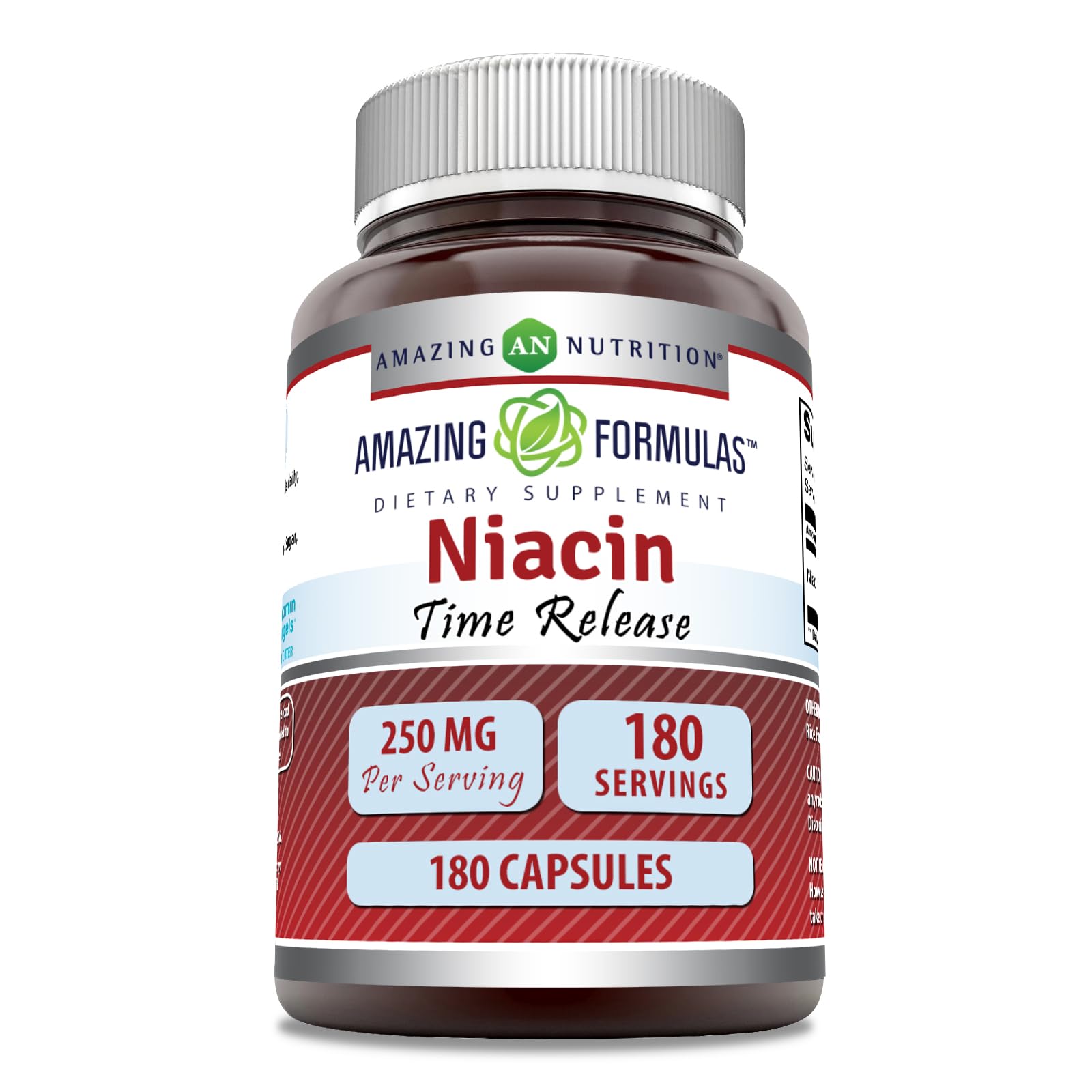 Botella Amazing Formulas Niacina 180 cápsulas