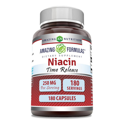 Botella Amazing Formulas Niacina 180 cápsulas