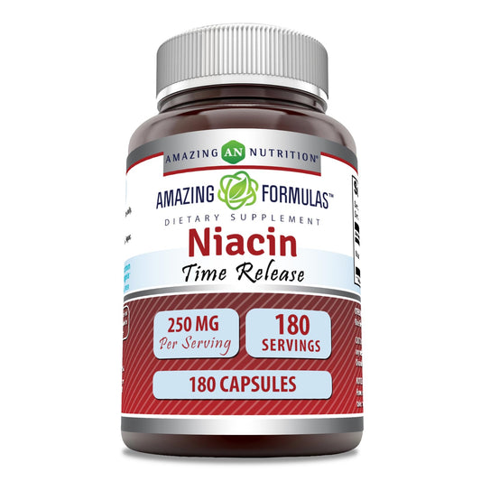 Botella Amazing Formulas Niacina 180 cápsulas