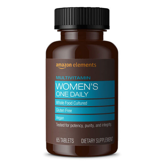 Botella Amazon Elements multivitamínico diario para mujeres, 65 tabletas