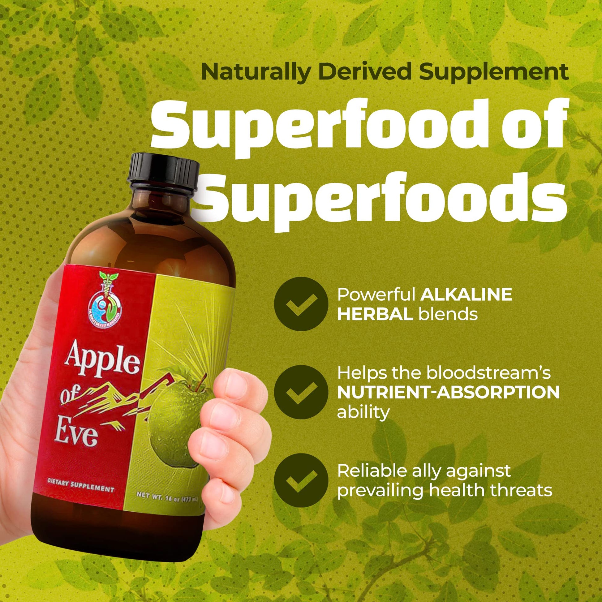 Botella de Apple of Eve multivitamínico líquido para salud total