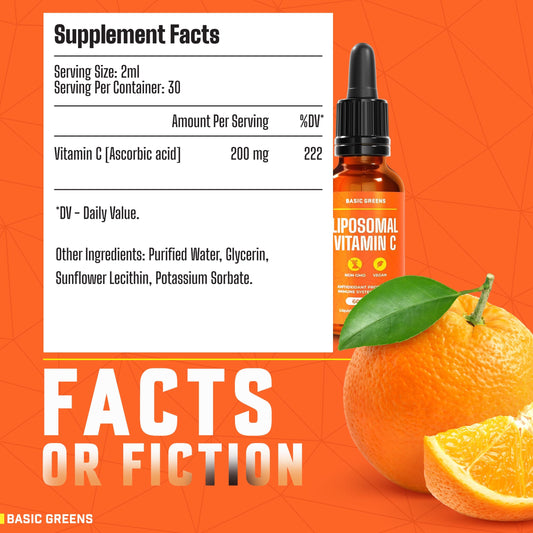 Botella BASIC GREENS Vitamina C líquida liposomal