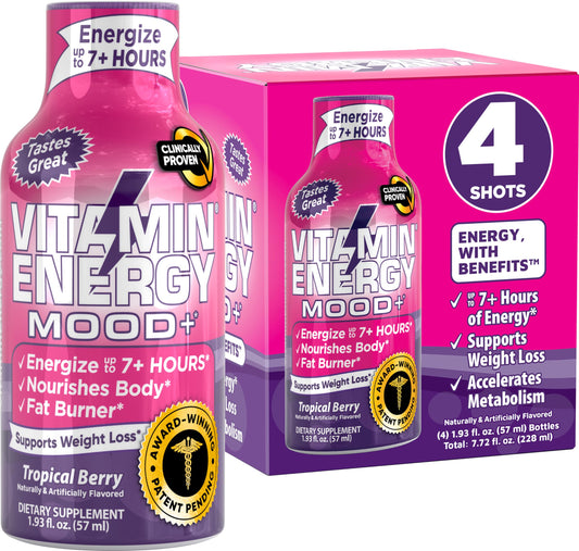 Botella de bebida energética vitamina ánimo sabor baya tropical