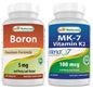 Botella Best Naturals Boro y Vitamina K2 MK-7 suplemento natural
