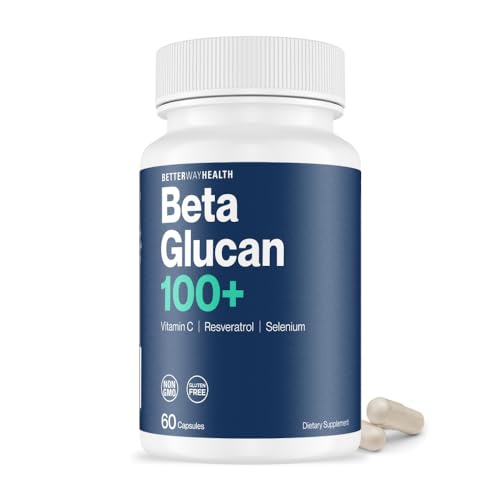 Botella Better Way Health cápsulas Beta Glucano resveratrol vitamina C