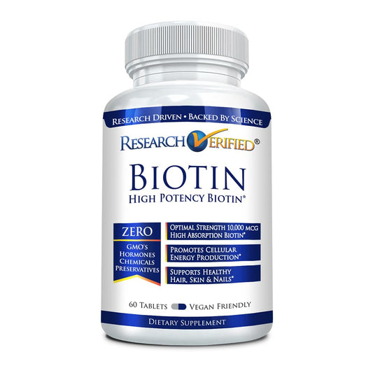 Botella de biotina pura extra fuerza 10000 mcg 60 tabletas