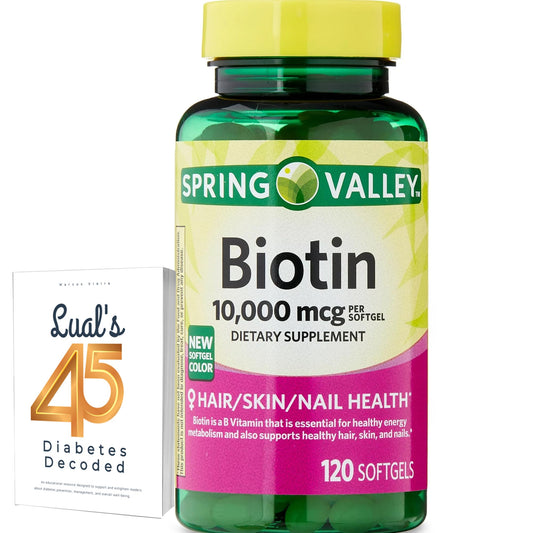 Botella biotina spring valley 10000 mcg 120 cápsulas rosa