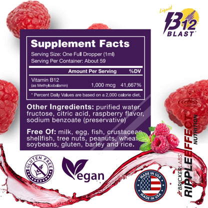 Sujeción botella Bricker Labs B12 Blast suplemento vitamina b12