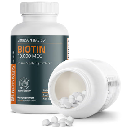 Bronson Biotina botella con etiqueta clara