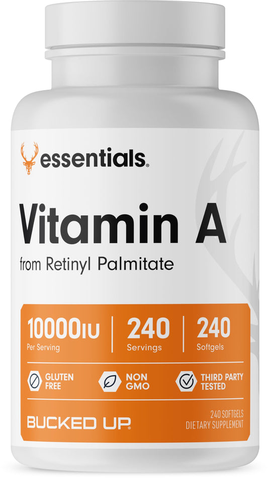 Botella Bucked Up vitamina A 10000 UI 240 softgeles