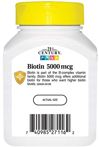 botella cápsulas biotina 21st Century