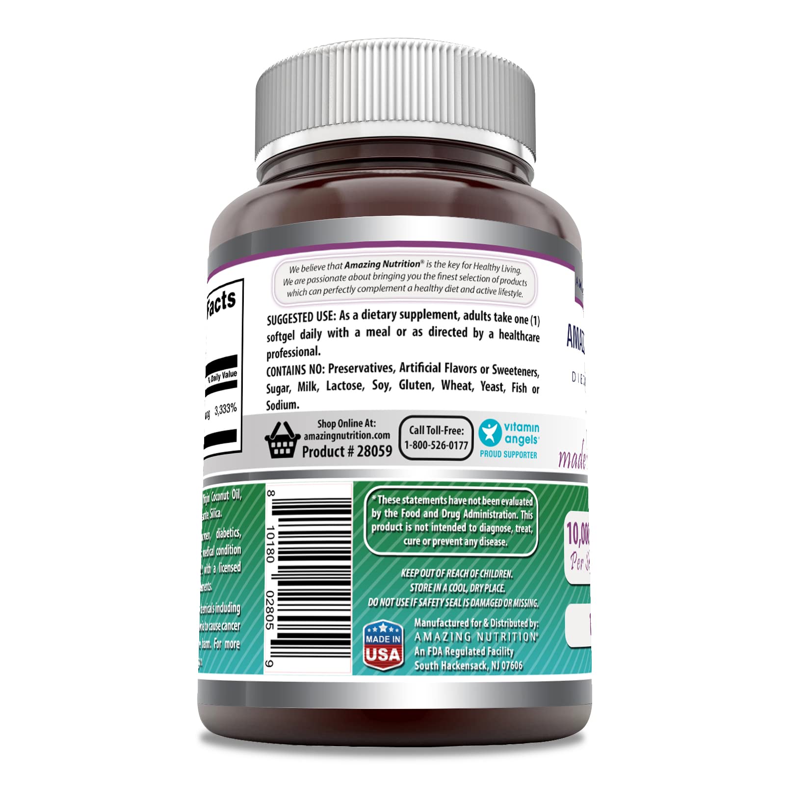 Botella de cápsulas biotina y aceite de coco 120 unidades