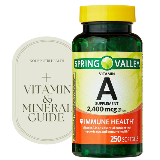 Botella de cápsulas blandas Vitamina A Spring Valley 250 unidades