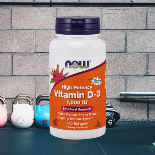 Botella cápsulas blandas vitamina D3 NOW alta potencia