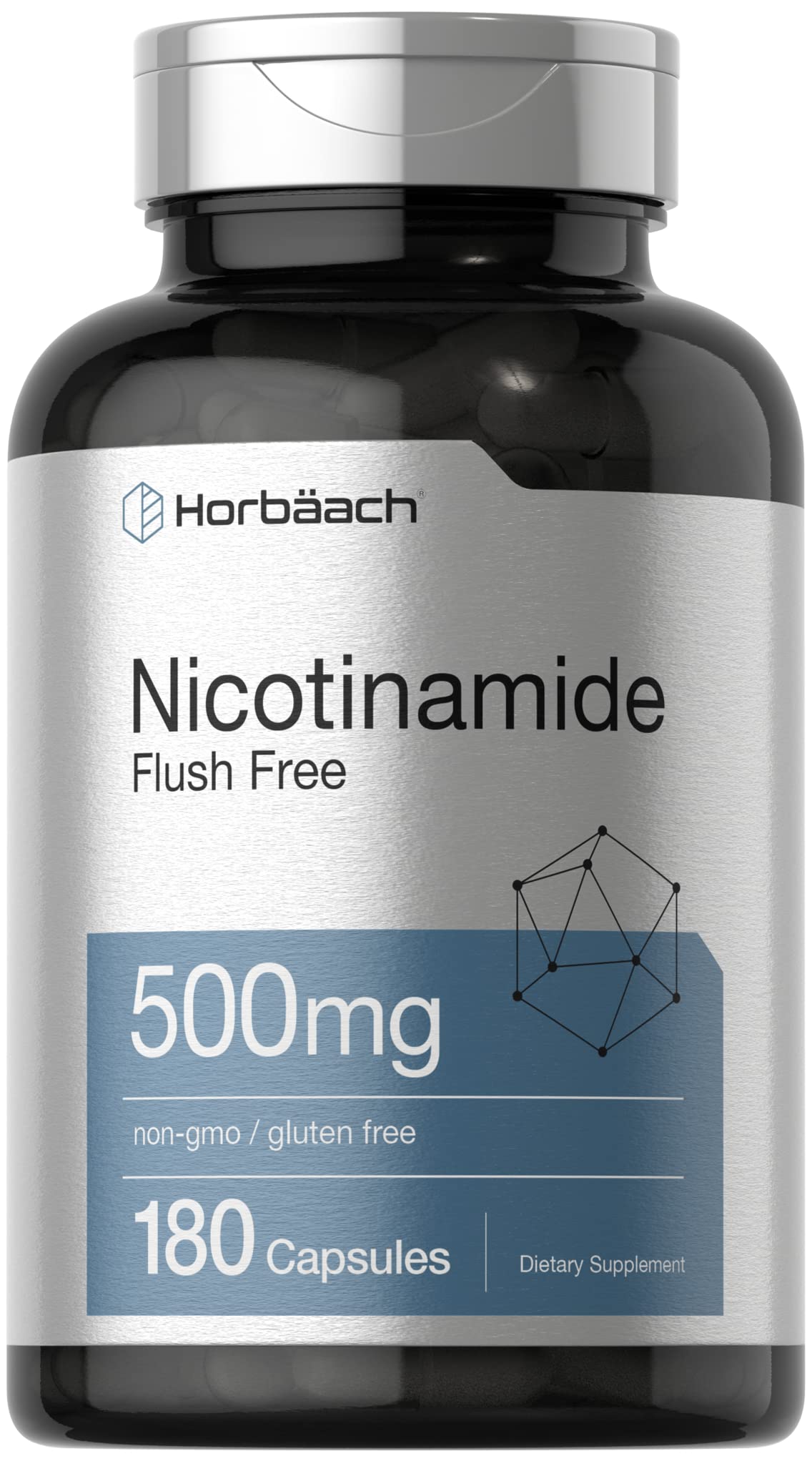 Botella de cápsulas Horbäach Nicotinamida 500mg