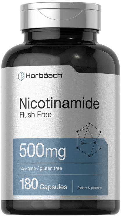 Botella de cápsulas Horbäach Nicotinamida 500mg