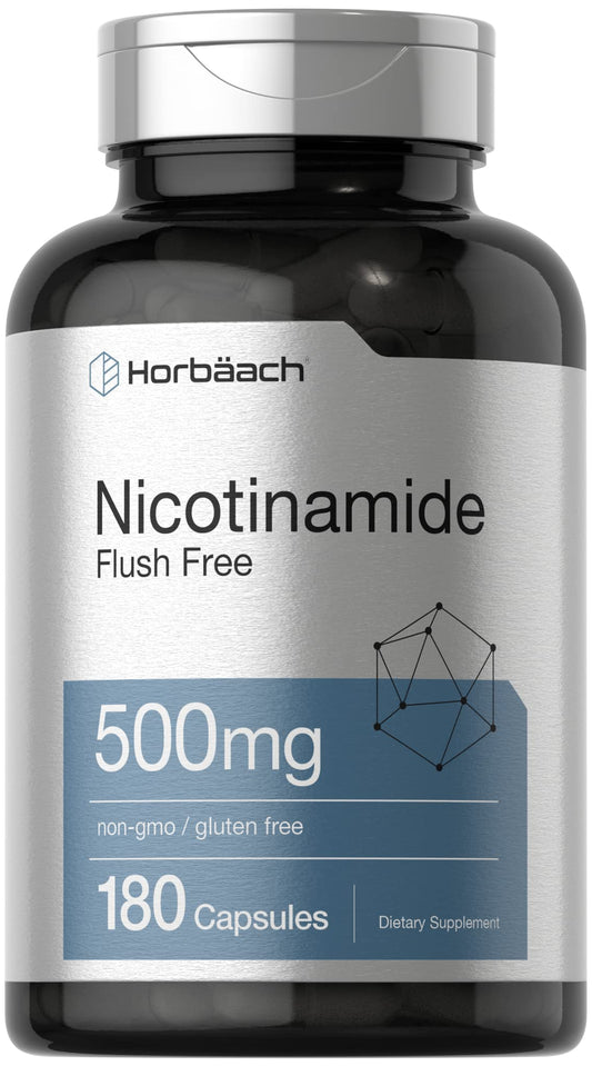 Botella de cápsulas Horbäach Nicotinamida 500mg