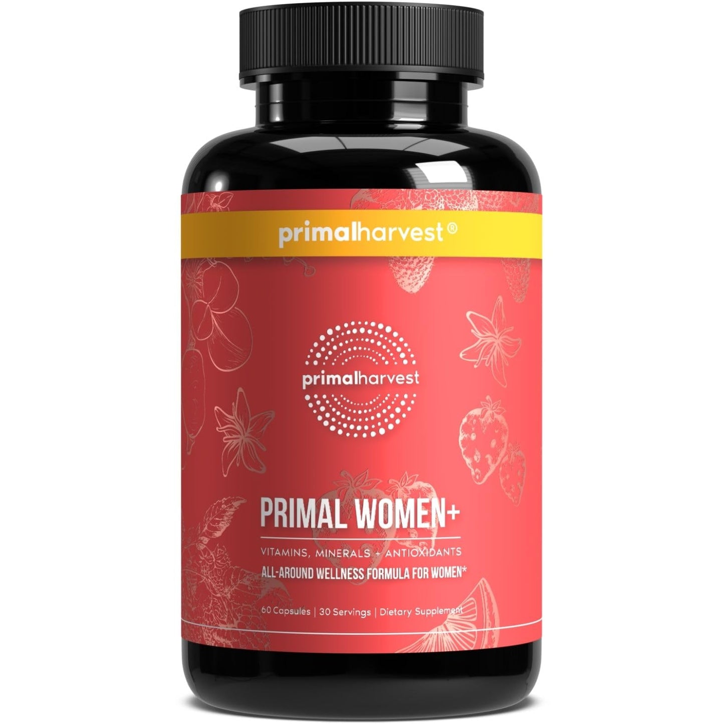 Botella de cápsulas del multivitamínico Primal Harvest Women+