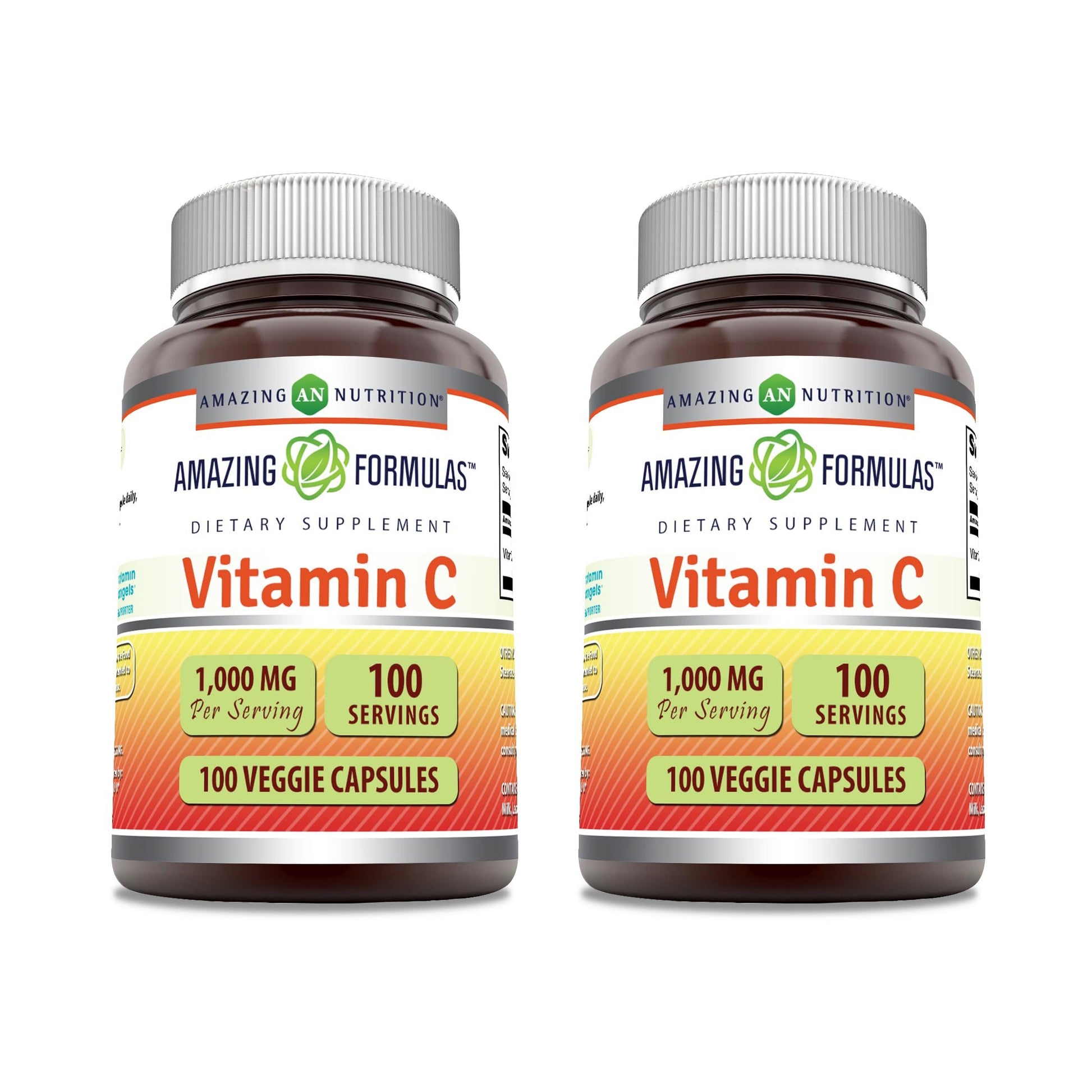Botella de cápsulas vegetales vitamina C 1000mg Amazing Formulas