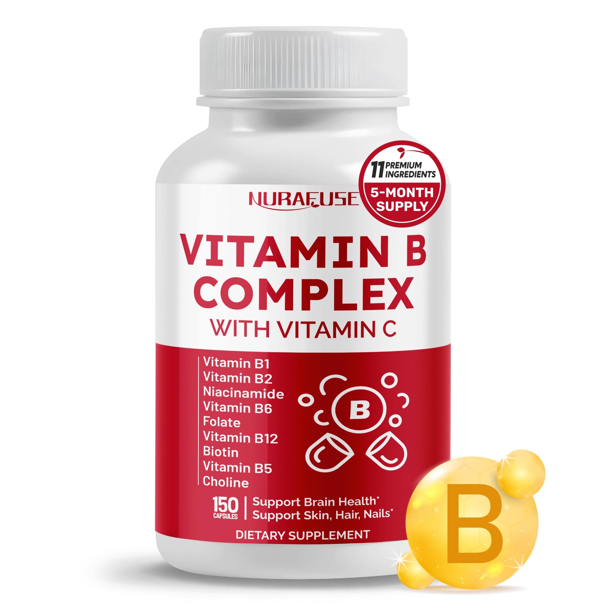 Botella cápsulas vitaminas B NURAFUSE 150