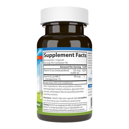 Botella Carlson vitamina D3 5000 UI y K2