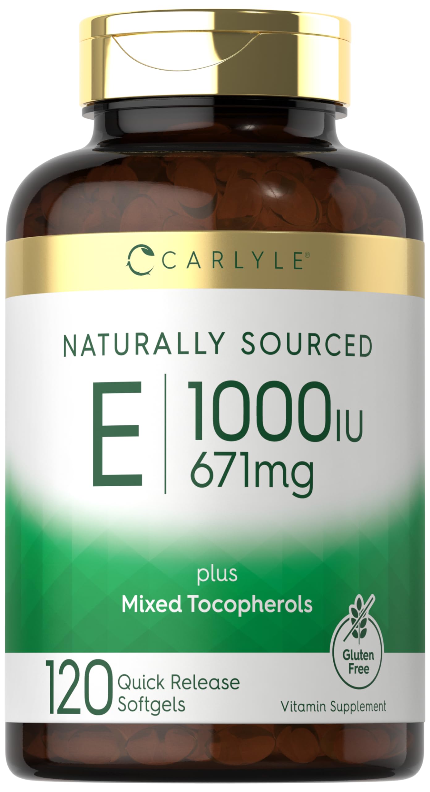 botella de carlyle vitamina e 1000 iu 120 cápsulas blandas