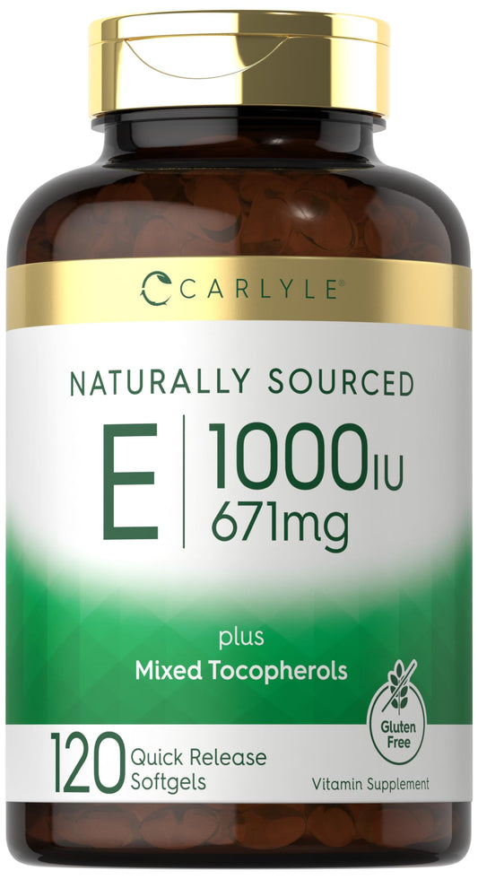 botella de carlyle vitamina e 1000 iu 120 cápsulas blandas