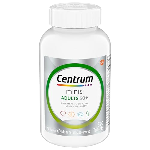 Botella de Centrum Minis Silver para adultos mayores.