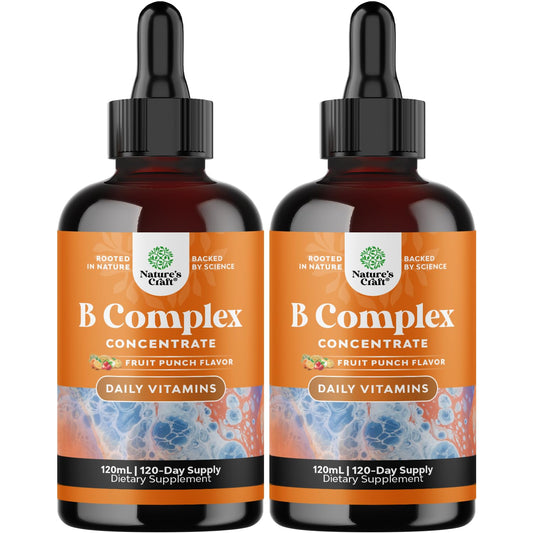 Botella de complejo B líquido vegano Natures Craft