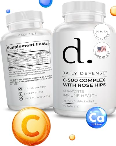 Botella Daily Defense vitamina c 500mg con escaramujo