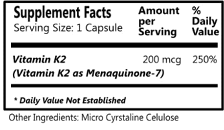 Botella Daily Manufacturing vitamina k2 mk-7 cápsulas vegetarianas