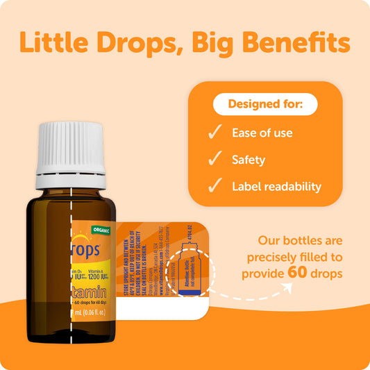 Botella d-drops vitaminas líquidas bebé sin sabor