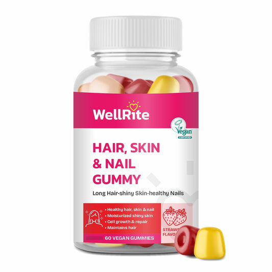 botella de gomitas para cabello piel y uñas Wellrite
