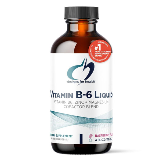 Botella Designs for Health vitamina B6 líquida 50mg sabor frambuesa