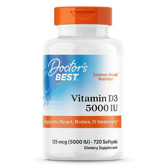 Botella Doctor's Best Vitamina D3 5000 UI 720 cápsulas