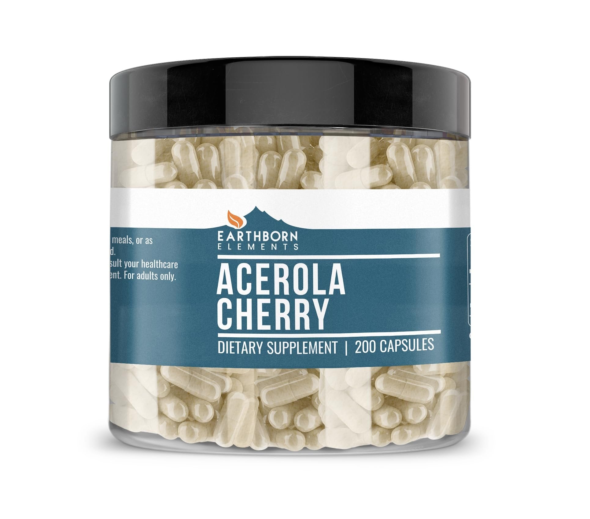 Botella Earthborn Elements cápsulas vitamina c acerola cherry
