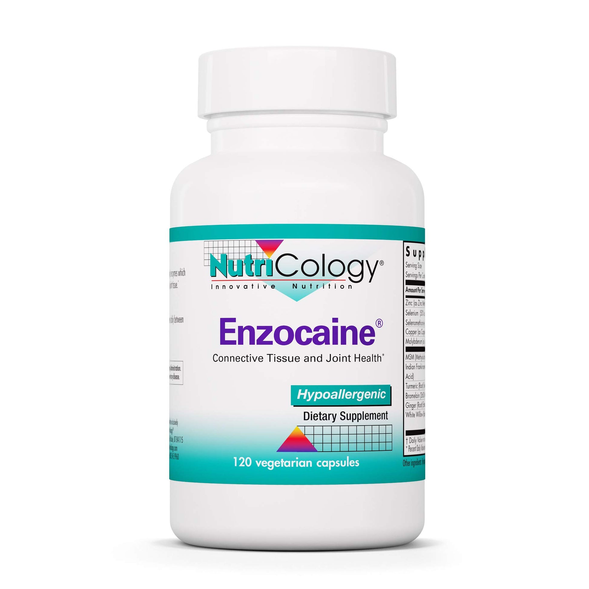 Botella de Enzocaine de Nutricology con 120 cápsulas