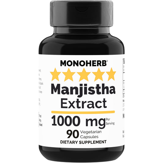 Botella de extracto de Manjistha 1000 mg 90 cápsulas