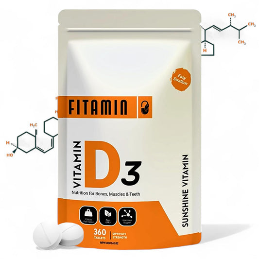 Botella de Fitamin vitamina D3 1000ui 360 tabletas para salud