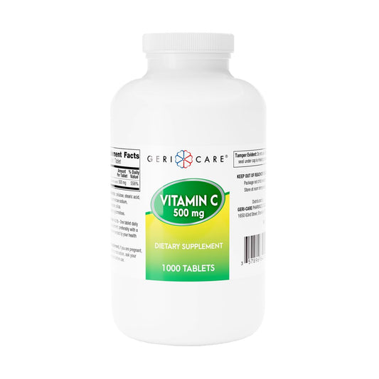 Botella GeriCare vitamina C 500mg 1000 tabletas