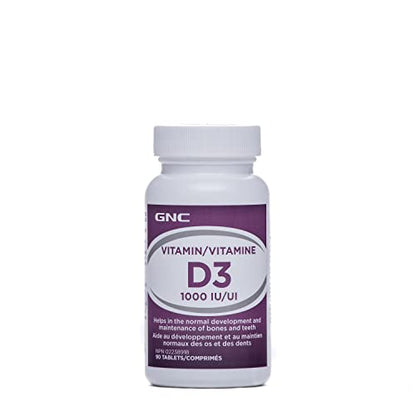 Botella GNC Vitamina D3 1000 UI 180 tabletas